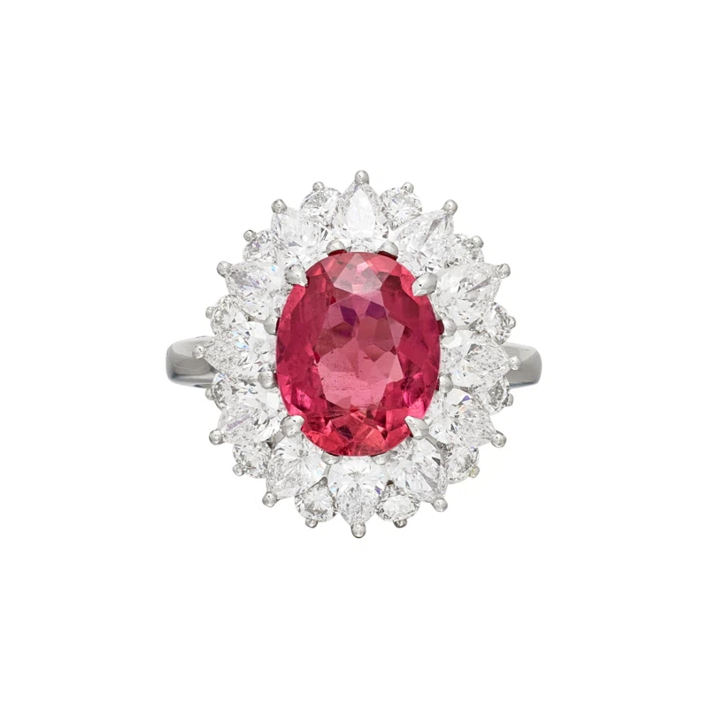 Platinum, 2.70ct Tourmaline and Diamond Ring
