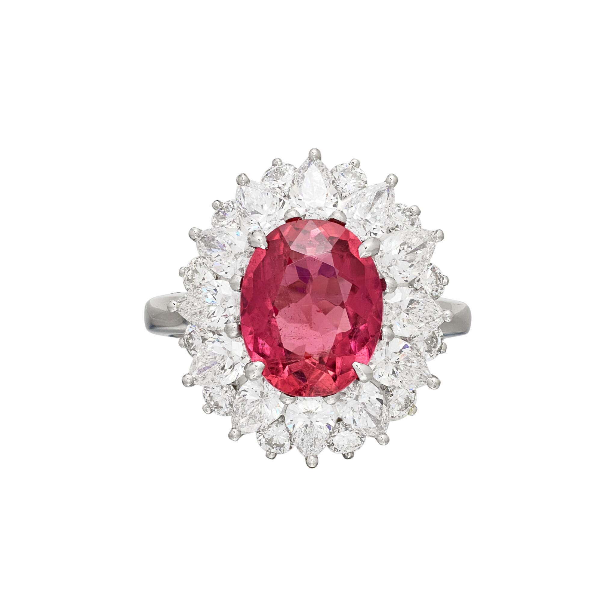 Platinum, 2.70ct Tourmaline and Diamond Ring — view 1