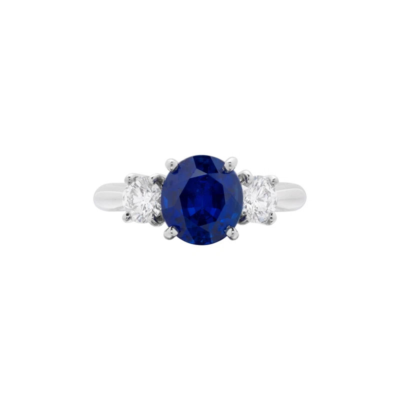 Platinum, 2.55ct Ceylon Sapphire and Diamond Ring