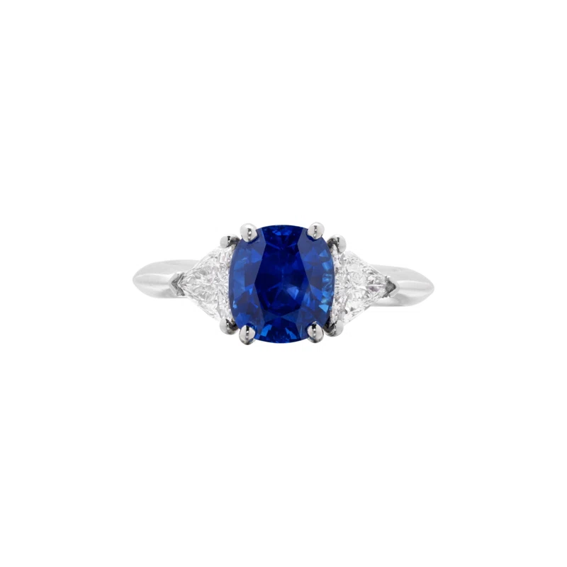 Platinum, 3.25ct Ceylon Sapphire and Diamond Ring