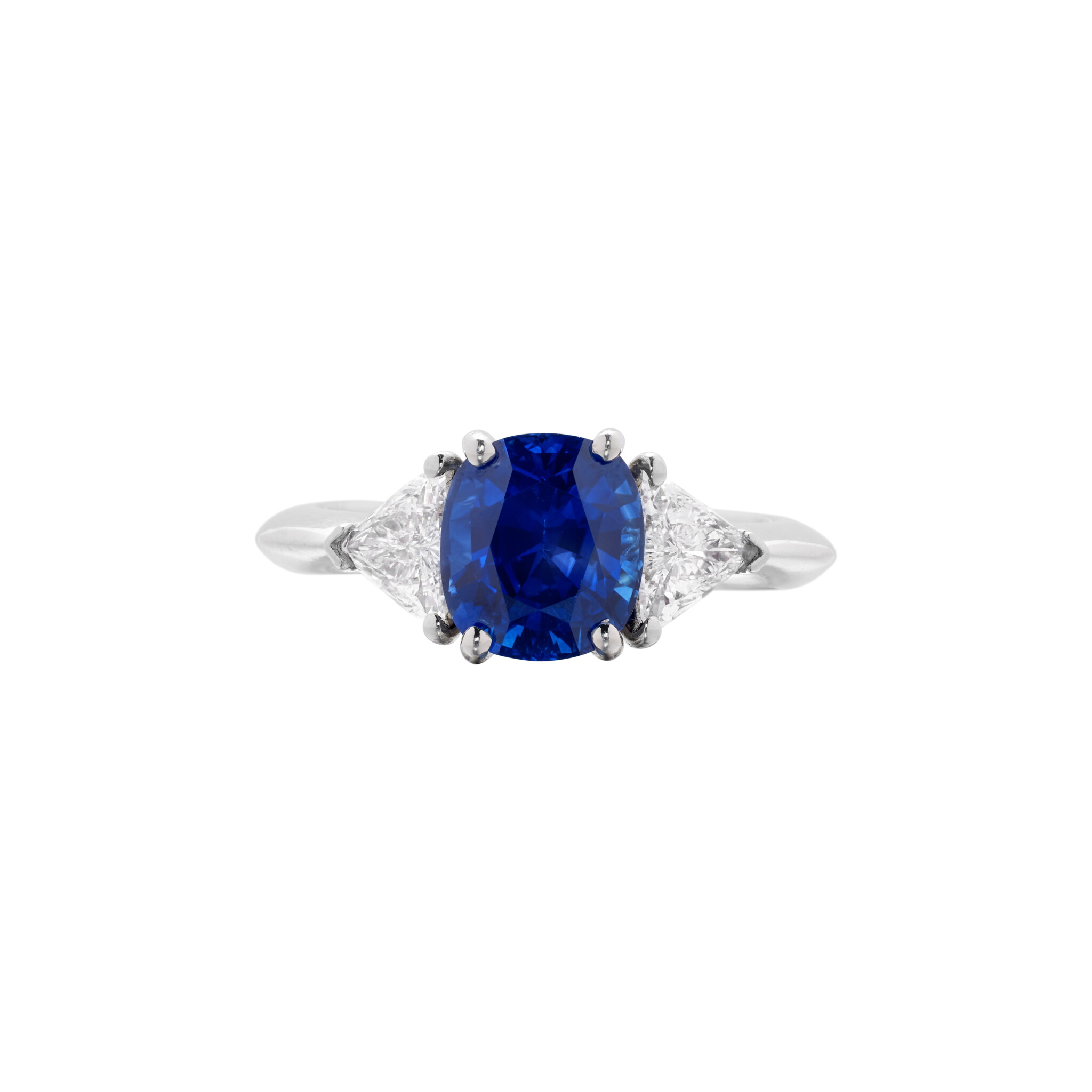 Platinum, 3.25ct Ceylon Sapphire and Diamond Ring  — view 1