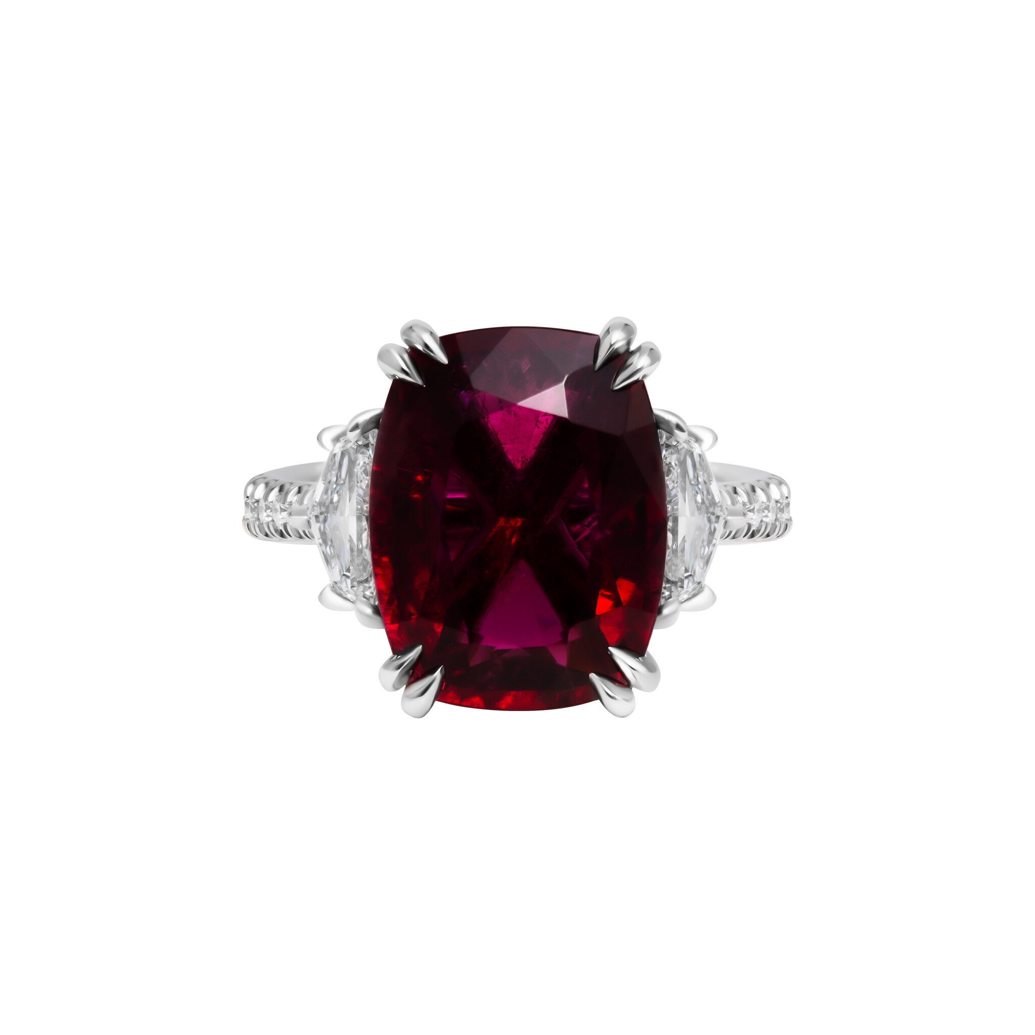 Platinum, 5.30ct Tourmaline and Diamond Ring — view 1