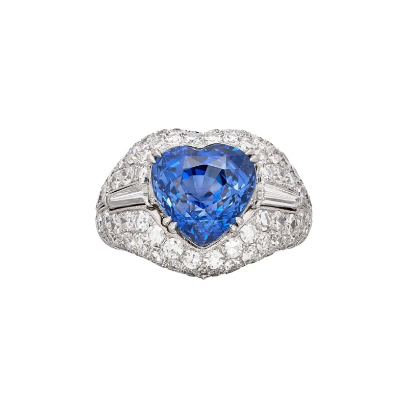 Platinum, 6.79ct Madagascar Sapphire and Diamond Convertible Ring