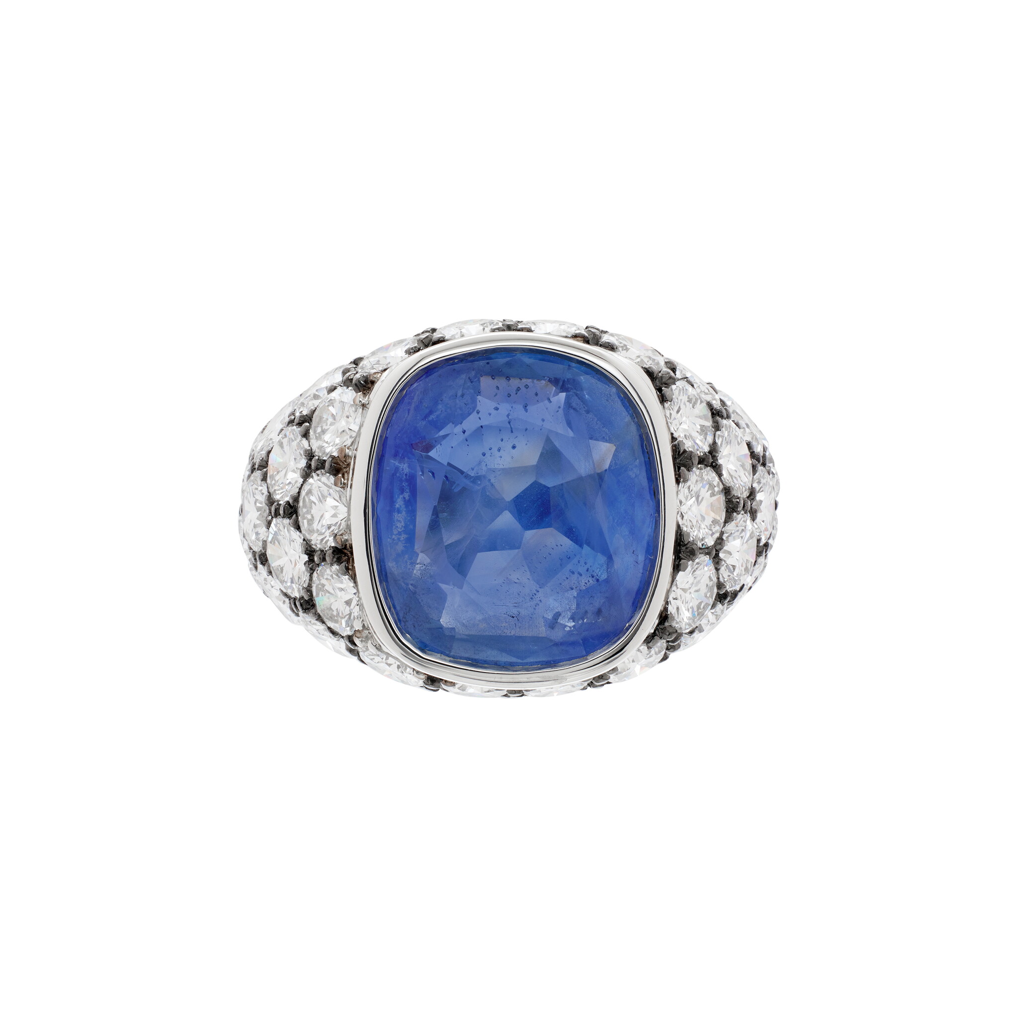 Platinum, 6.61ct Ceylon Sapphire and Diamond 'Dream' Ring — view 1