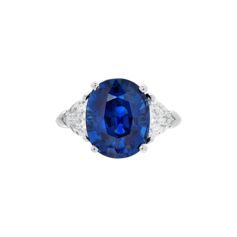 Platinum, 7.41ct Madagascar Sapphire and Diamond Ring