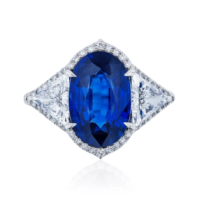 Platinum, 8.25ct Sapphire and Diamond Ring
