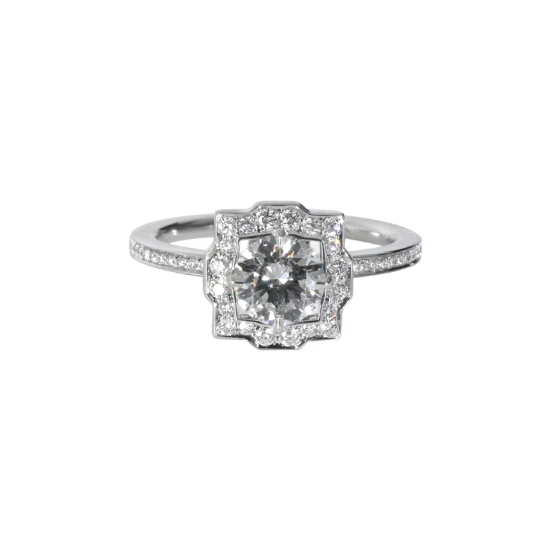 Platinum and 0.55ct Round Brilliant Cut Diamond Belle Engagement Ring