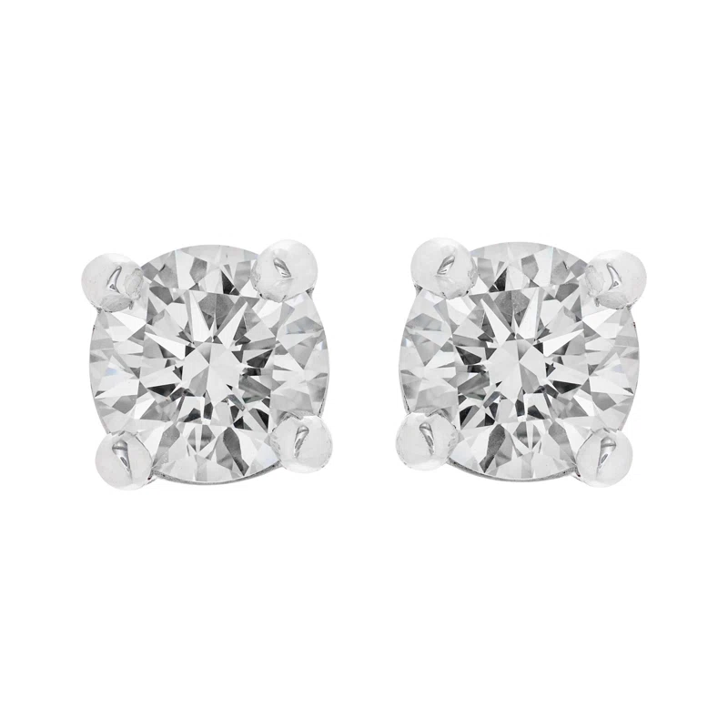 Platinum and 1.05ctw Round Brilliant Cut Diamond Stud Earrings