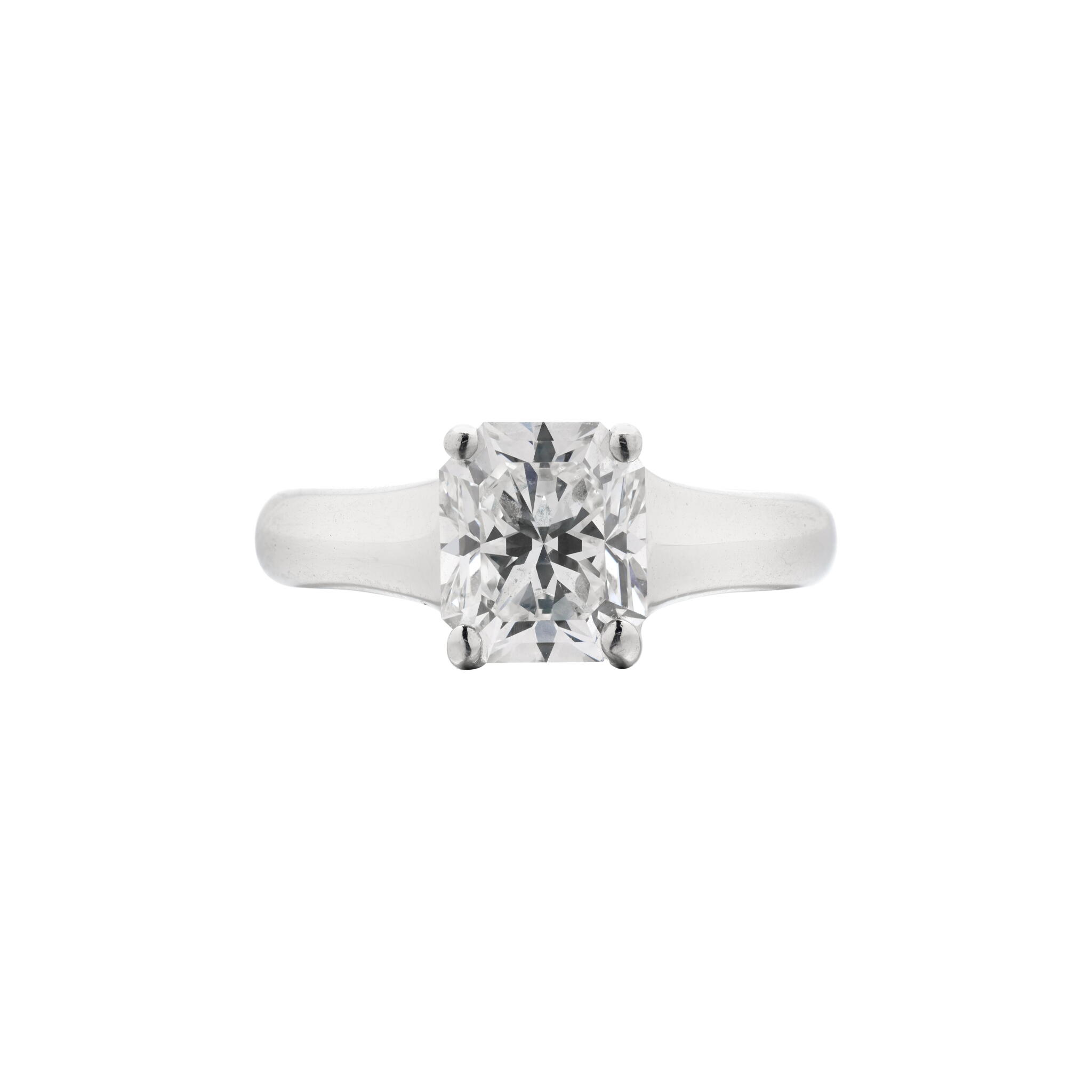 Platinum and 1.52ct Lucida Cut Diamond Engagement Ring — view 1