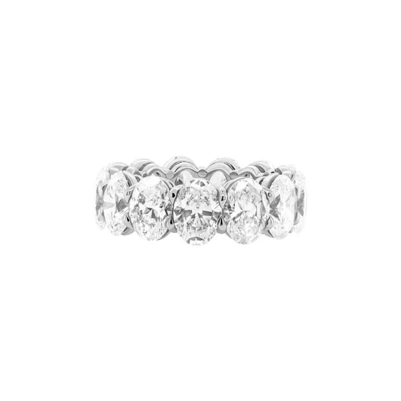 Platinum and 13.08ctw Oval Cut Diamond Eternity Band Ring
