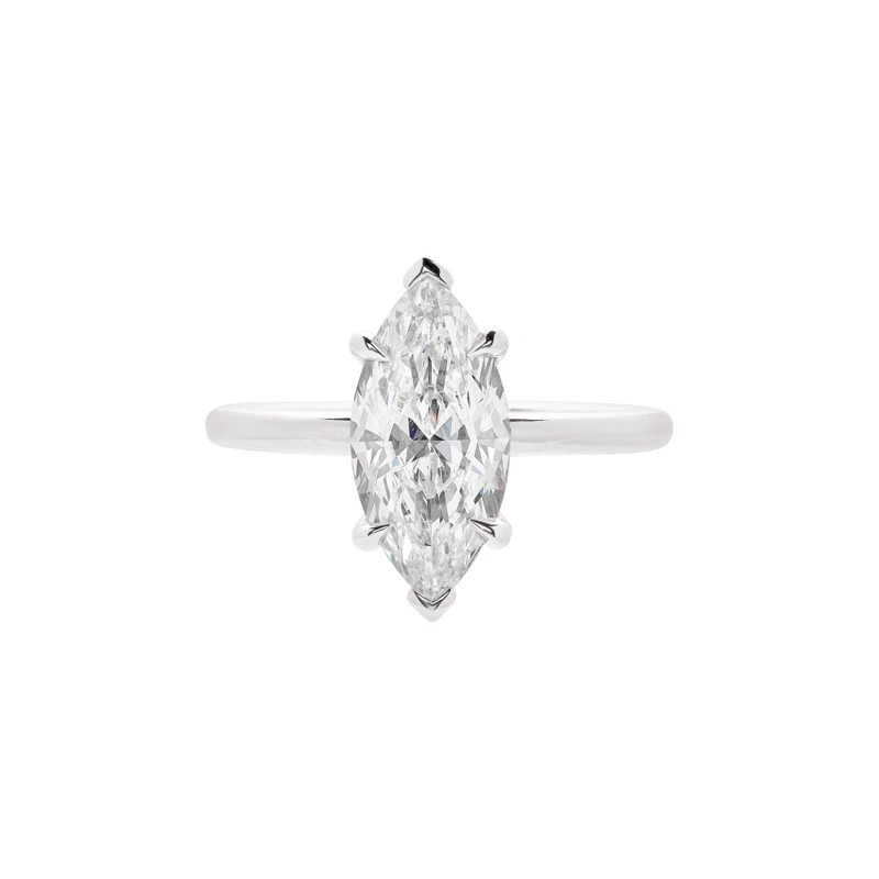 Platinum and 2.00ct Marquise Cut Diamond Engagement Ring