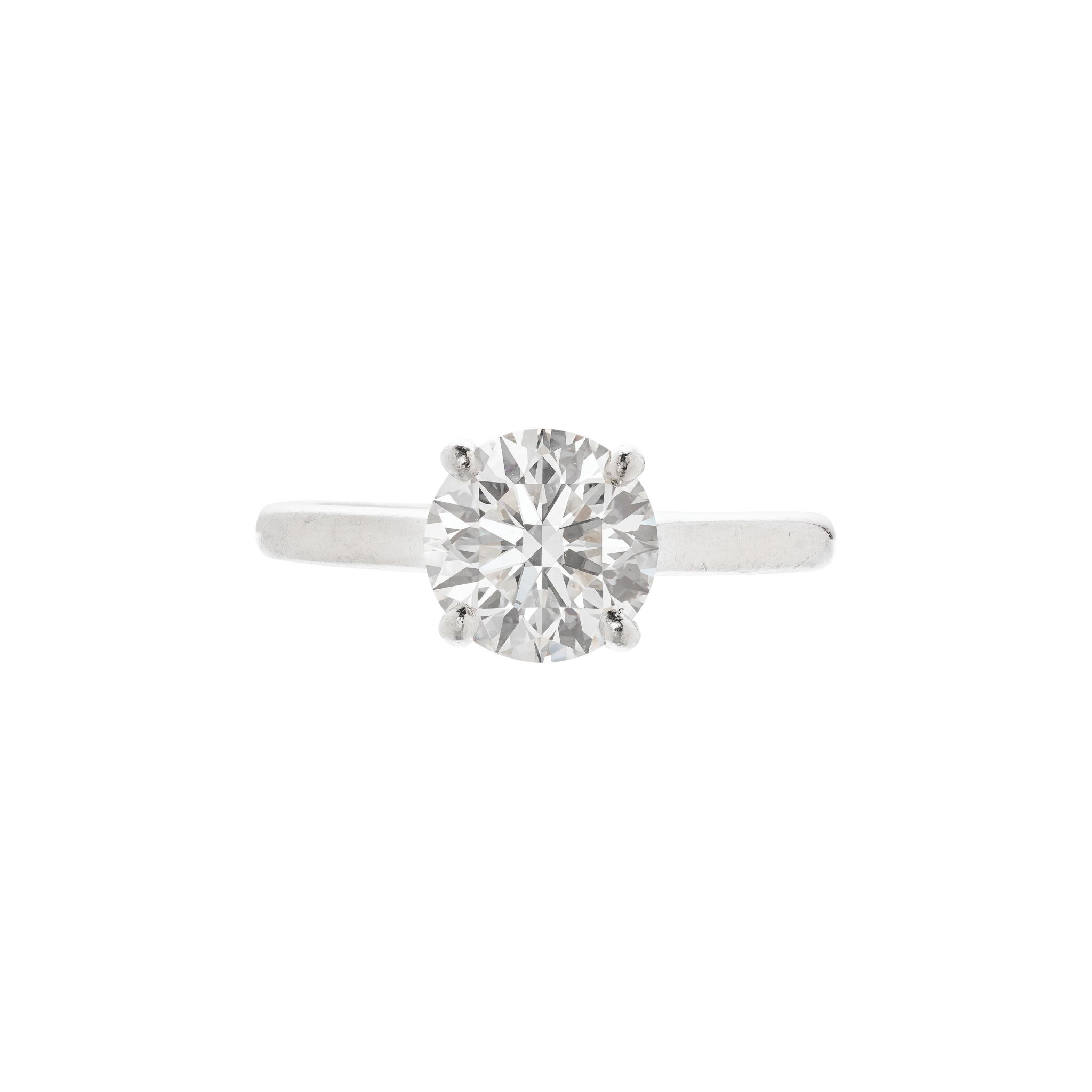 Platinum and 2.02ct Round Brilliant Cut Diamond Engagement Ring — view 1