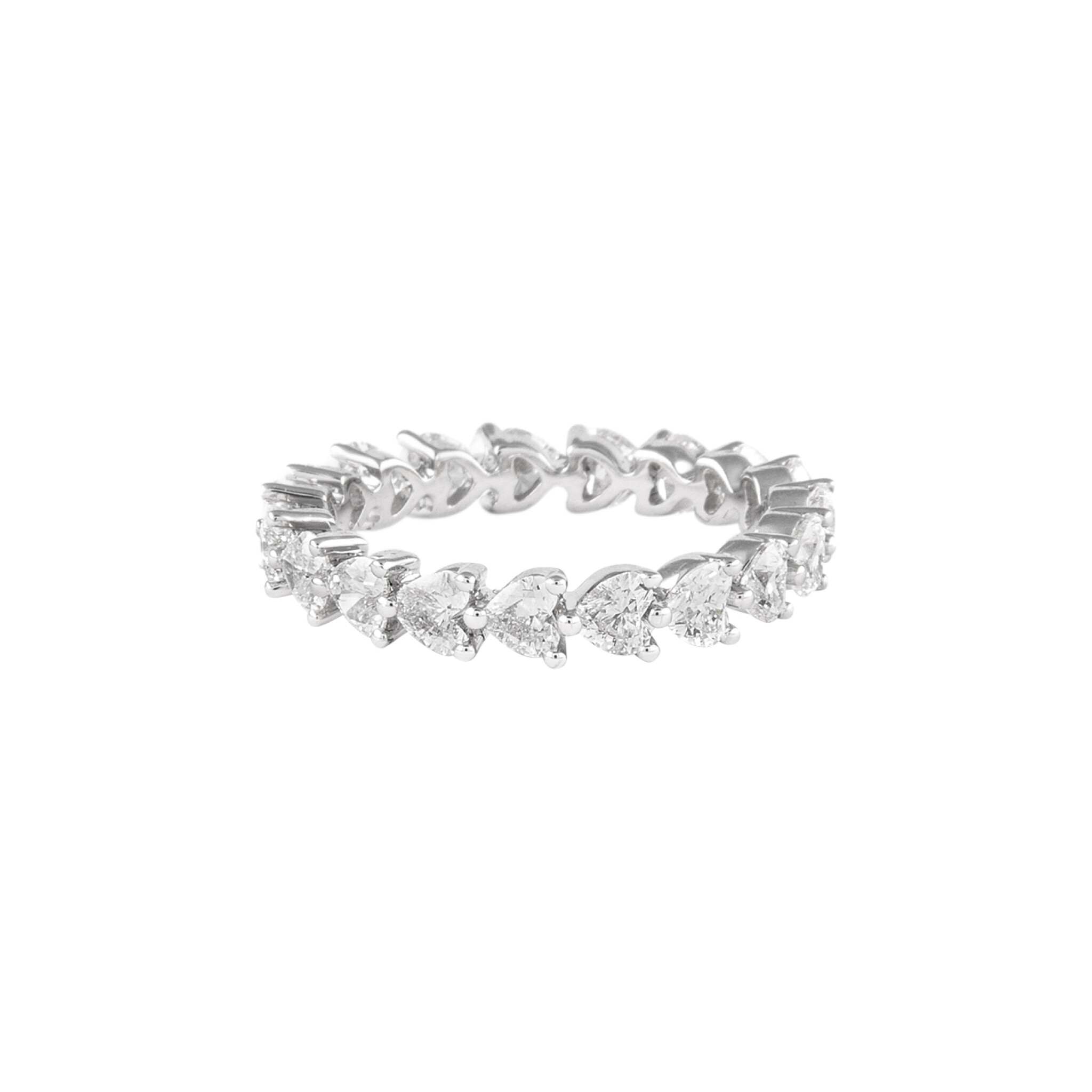 Platinum and 2.15ctw Heart Shape Diamond Eternity Band Ring — view 1