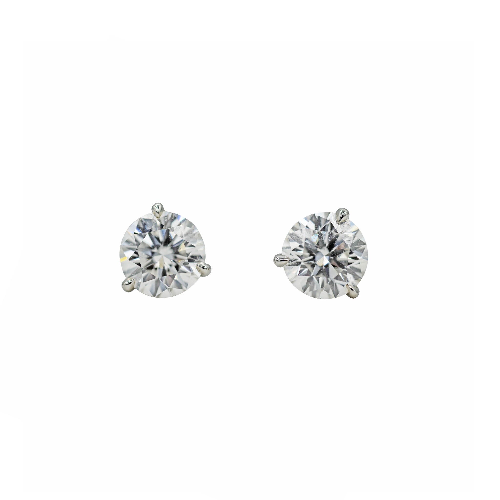 Platinum and 2.19ctw Round Brilliant Cut Diamond Stud Earrings — view 1