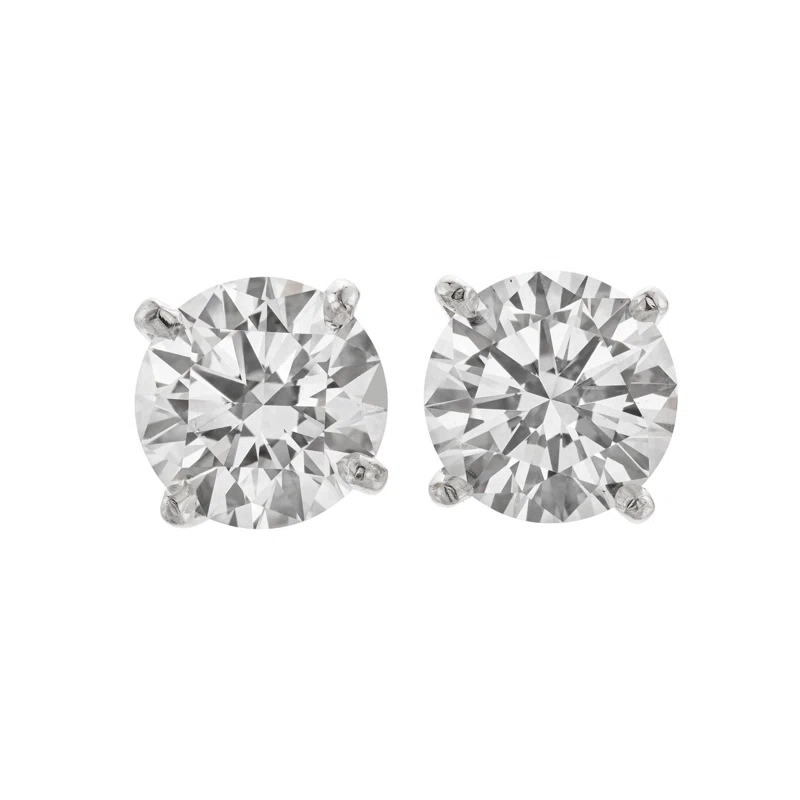 Platinum and 2.33ctw Round Brilliant Cut Diamond Stud Earrings
