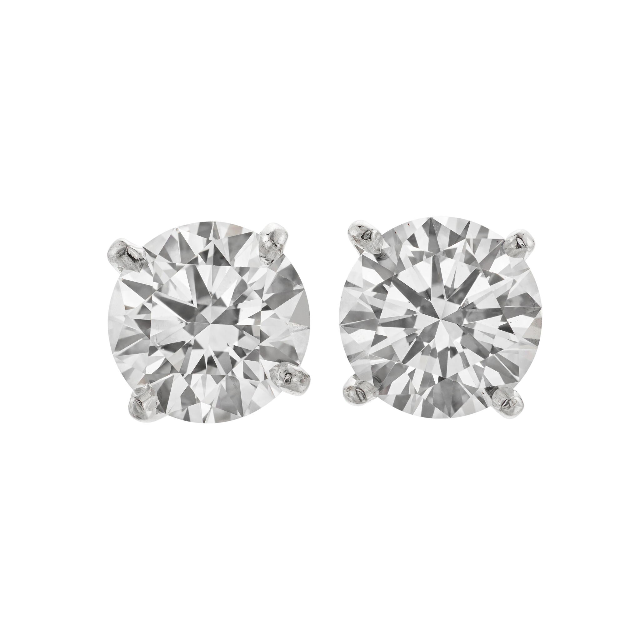 Platinum and 2.33ctw Round Brilliant Cut Diamond Stud Earrings — view 1