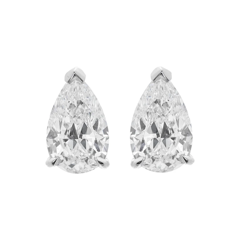 Platinum and 2.54ctw Pear Shape Diamond Stud Earrings