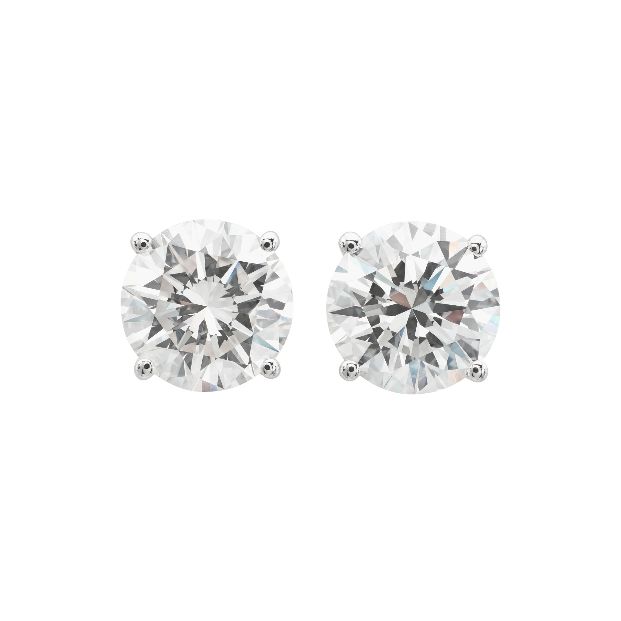 Platinum and 2.00ctw-2.99ctw Round Brilliant Cut Diamond Stud Earrings — view 1