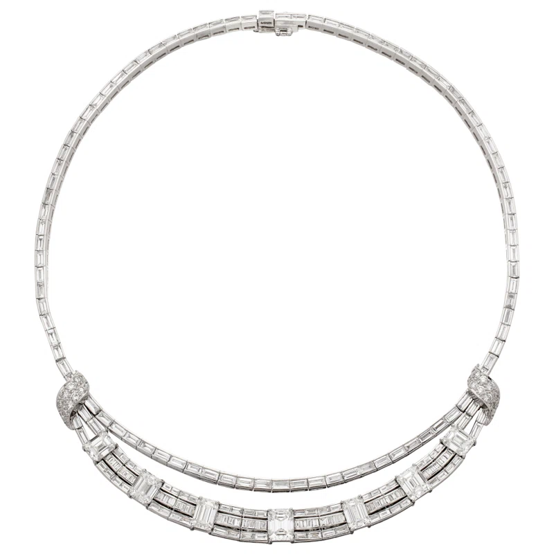 Platinum and 23.98ctw Diamond Collar Necklace