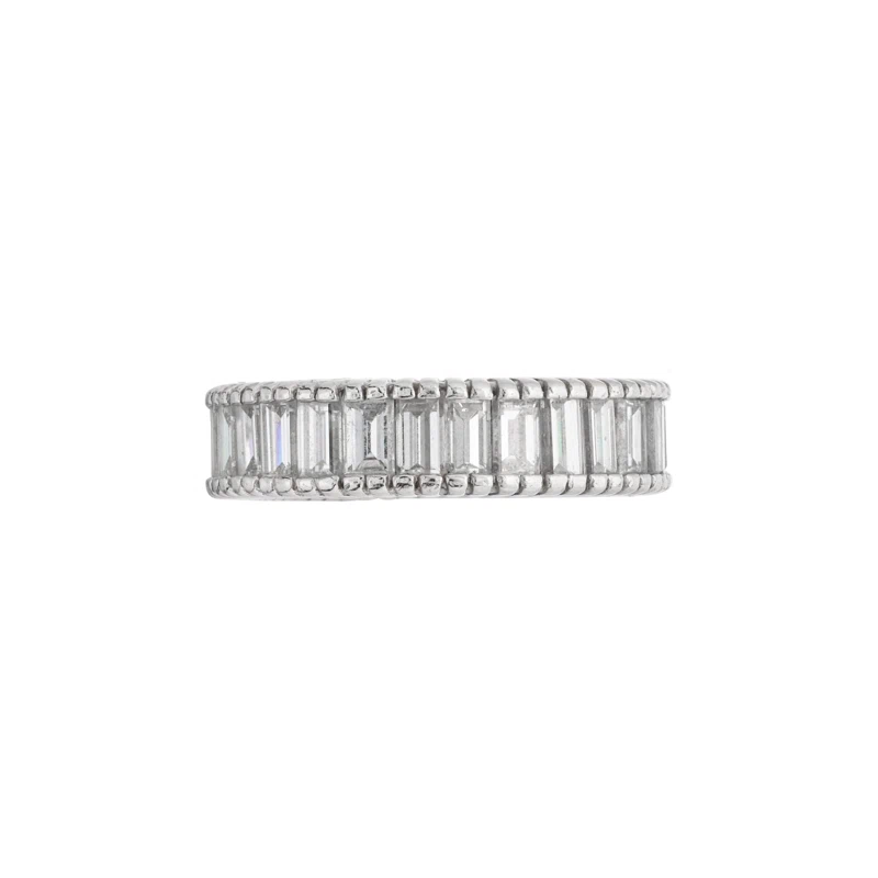 Platinum and 3.00ctw Baguette Cut Diamond Eternity Band Ring