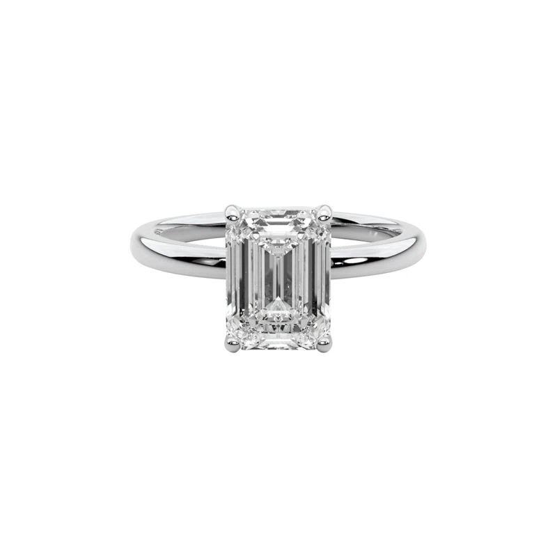 Platinum and 3.00-3.99ct Emerald Cut Diamond Engagement Ring