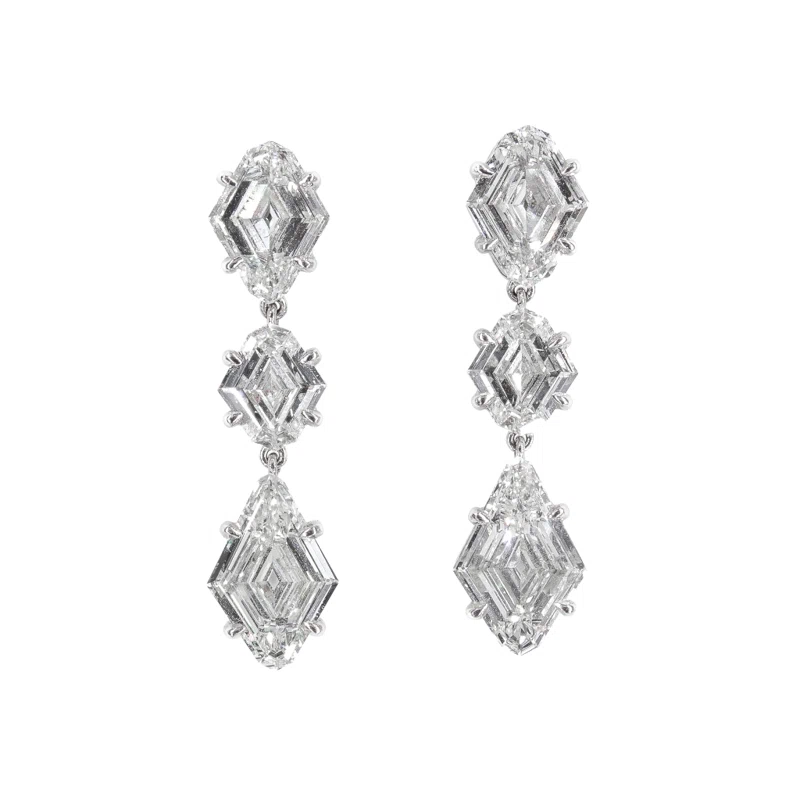 Platinum and Diamond Drop Earrings