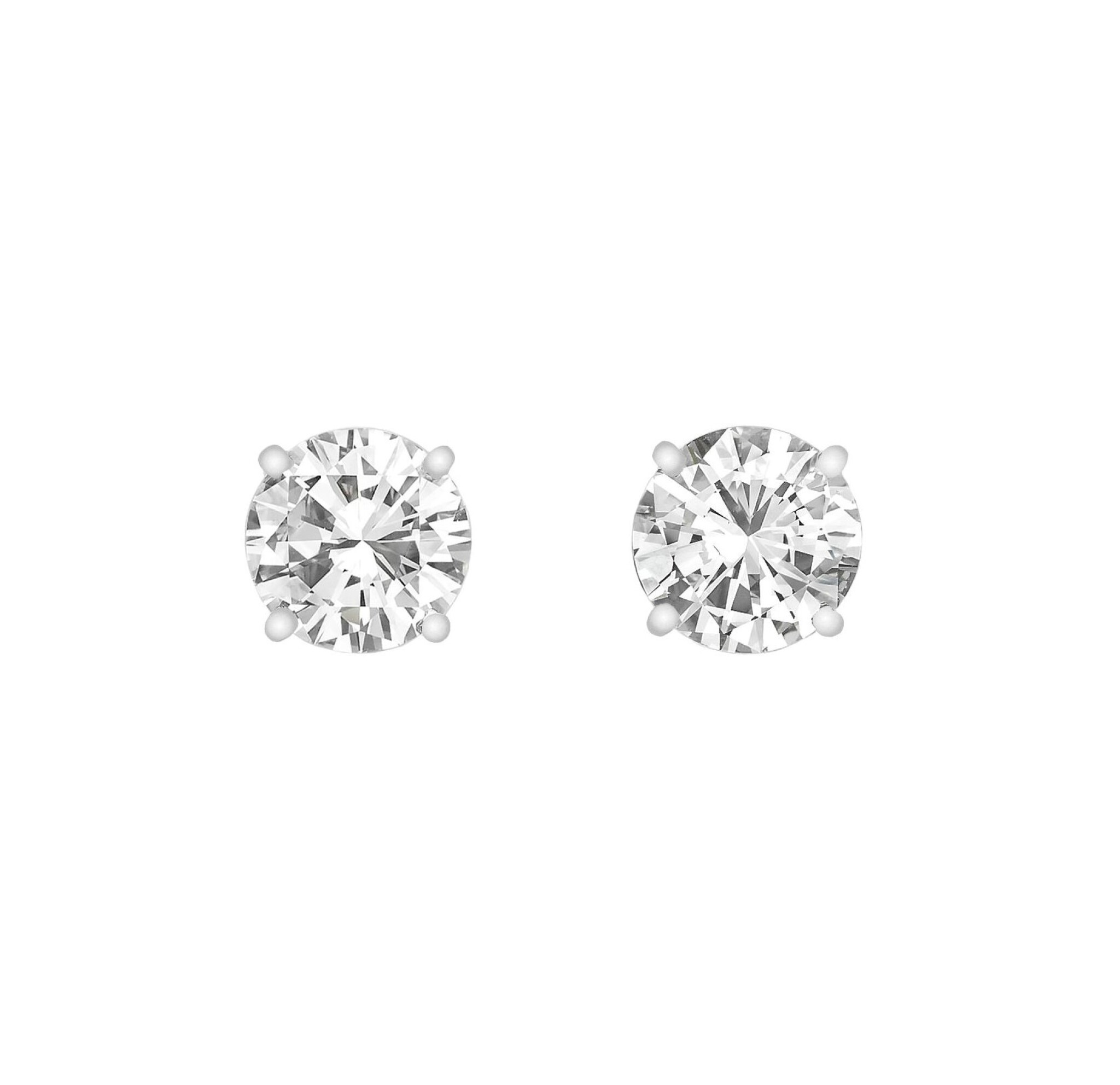 Platinum and 4.10ctw Round Brilliant Cut Diamond Stud Earrings — view 1