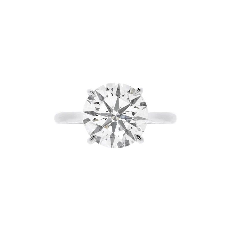 Platinum and 4.14ct Round Brilliant Cut Diamond Engagement Ring
