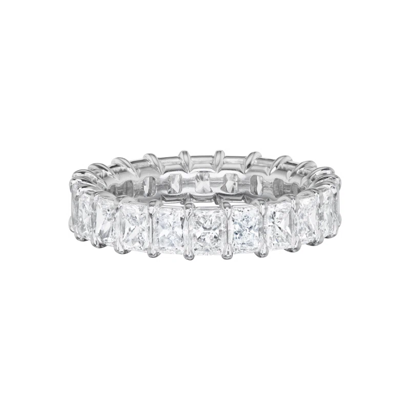 Platinum and 4.62ctw Radiant Cut Diamond Eternity Band Ring