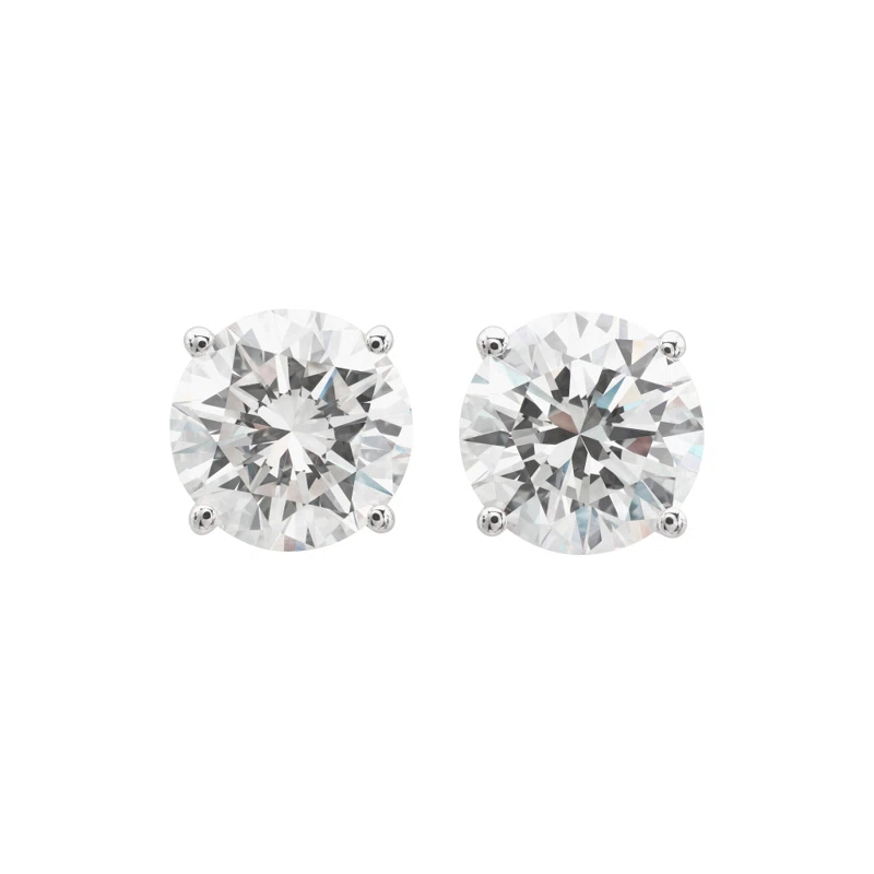 Platinum and 5.00ctw-5.99ctw Round Brilliant Cut Diamond Stud Earrings