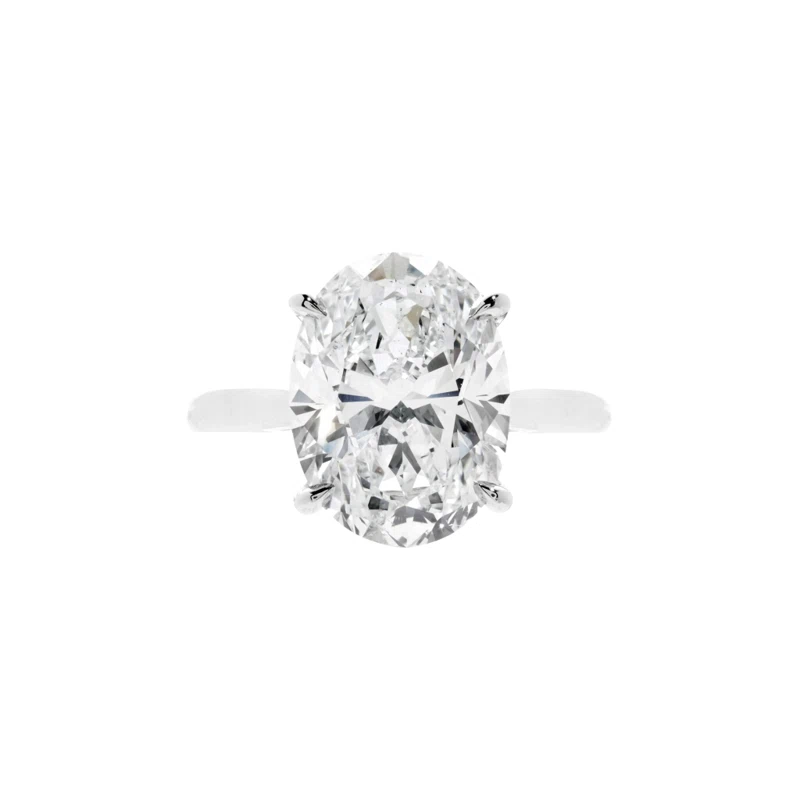 Platinum and 5.01ct Oval Cut Diamond Engagement Ring