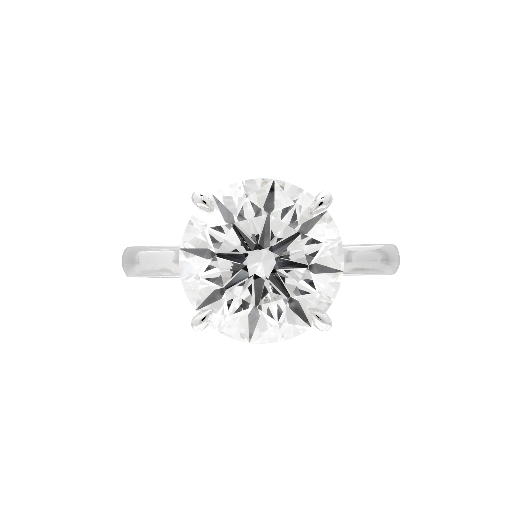 Platinum and 5.61ct Round Brilliant Cut Diamond Engagement Ring — view 1