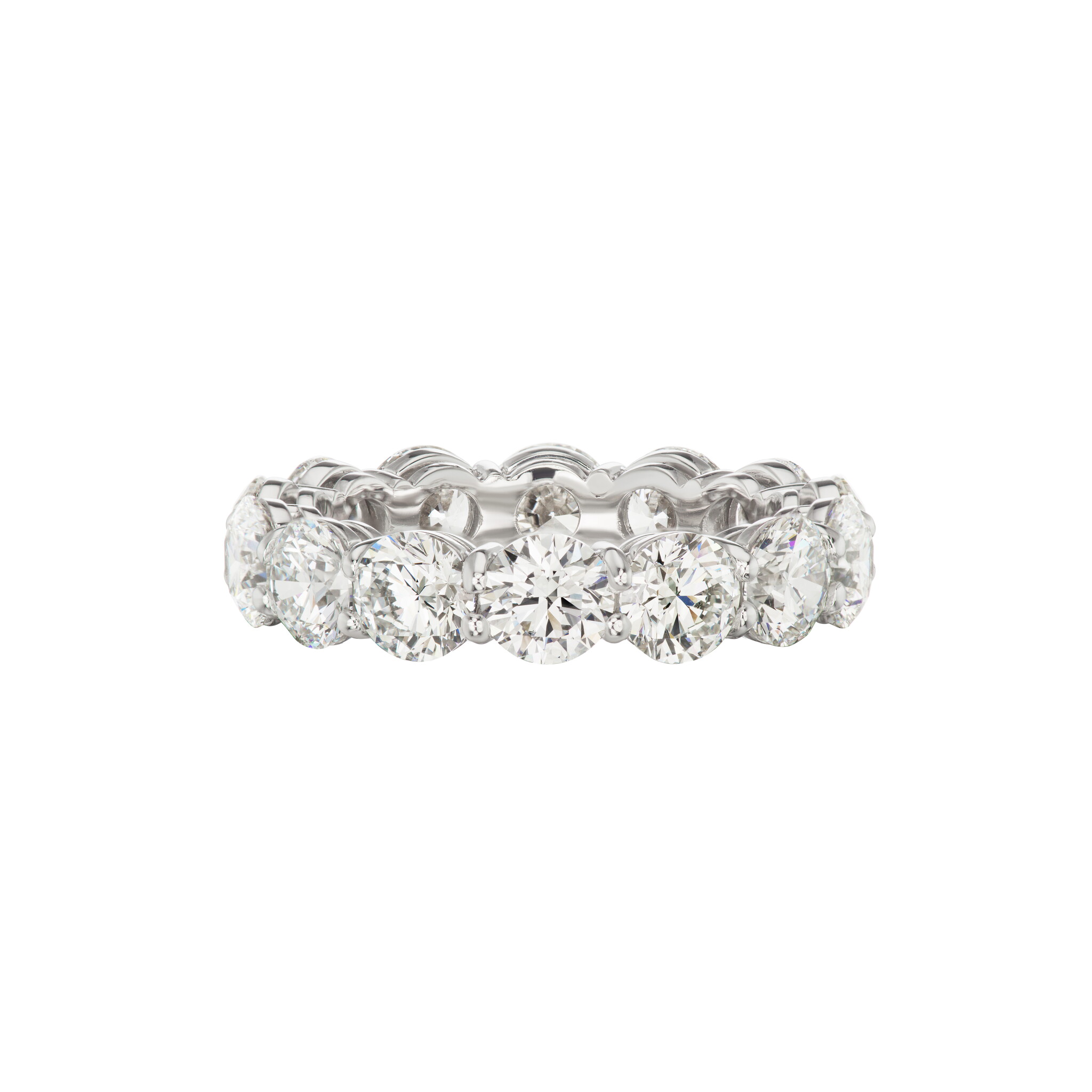 Platinum and 5.70ctw Round Brilliant Cut Diamond Eternity Band Ring  — view 1