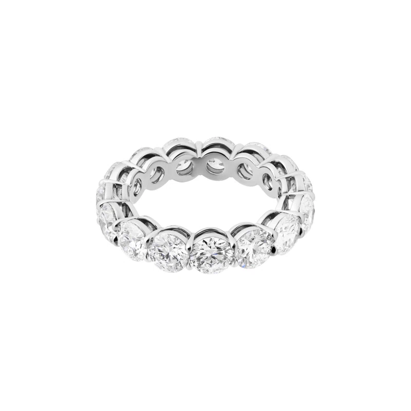 Platinum and 6.15ctw Round Brilliant Cut Diamond Eternity Band Ring