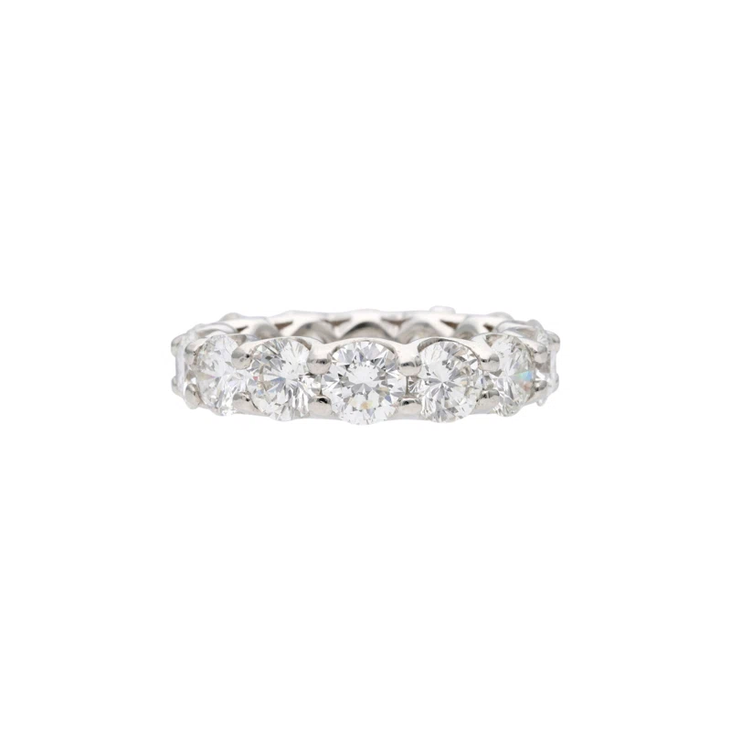 Platinum and 6.50ctw Round Brilliant Cut Diamond Eternity Band Ring
