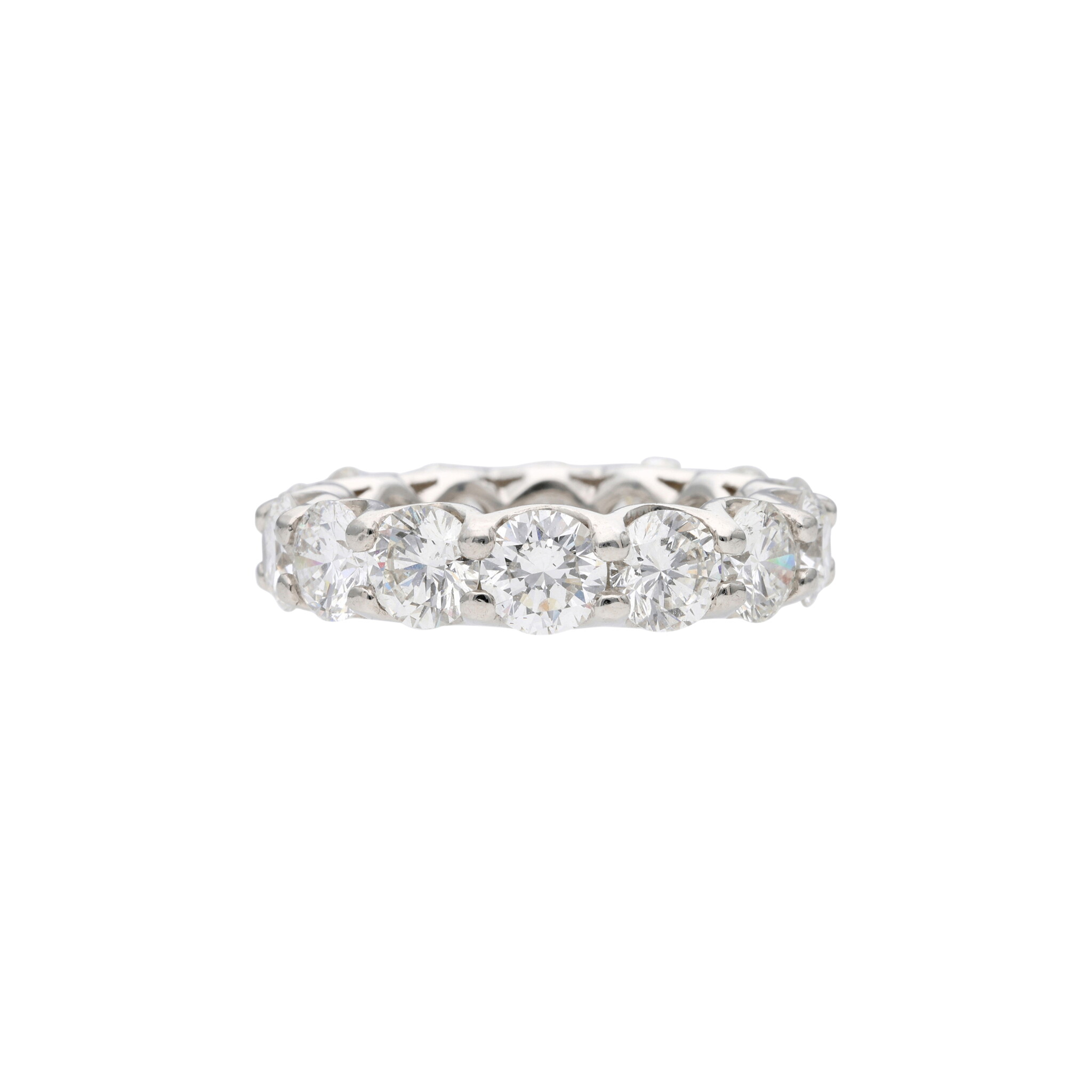 Platinum and 6.50ctw Round Brilliant Cut Diamond Eternity Band Ring — view 1