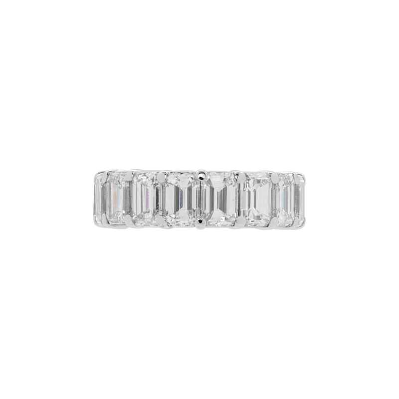 Platinum and 7.00ctw Emerald Cut Diamond Eternity Band Ring