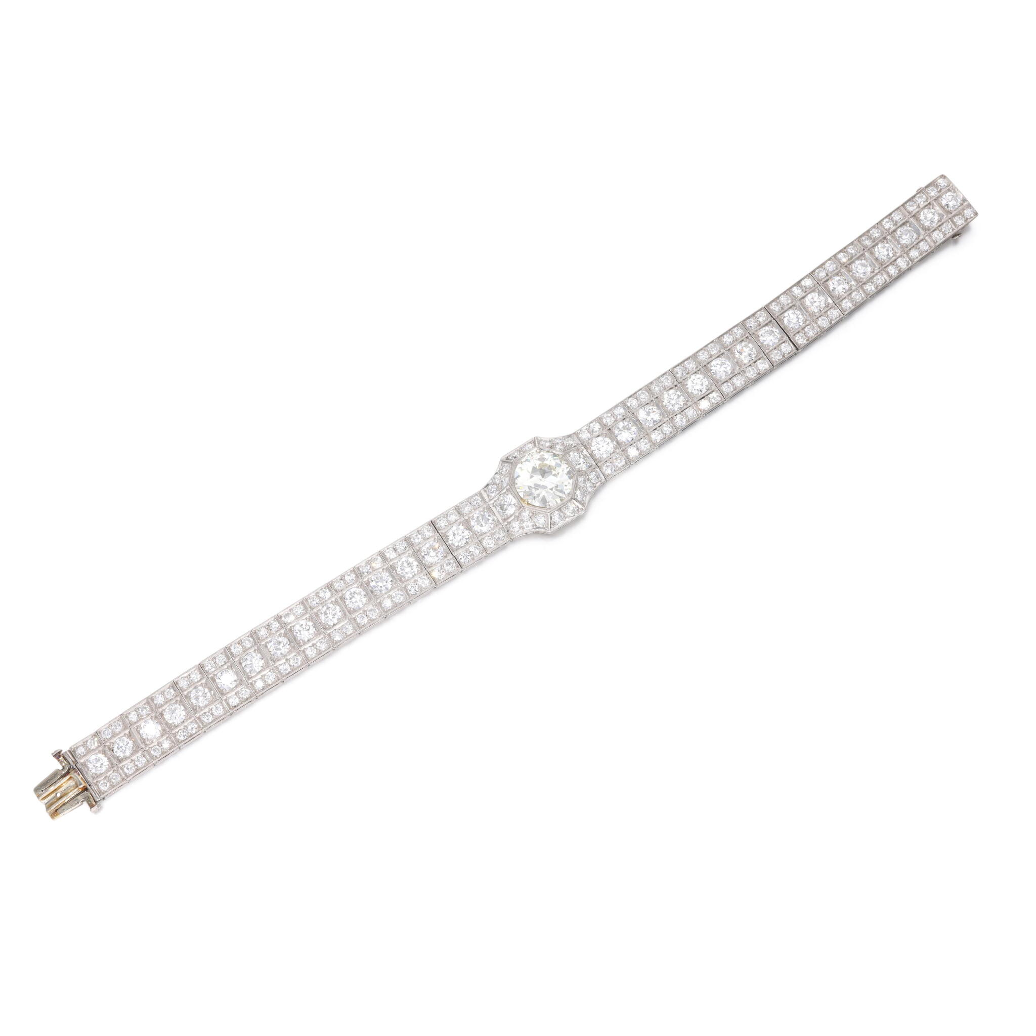 Platinum and Diamond Art Bracelet — view 1