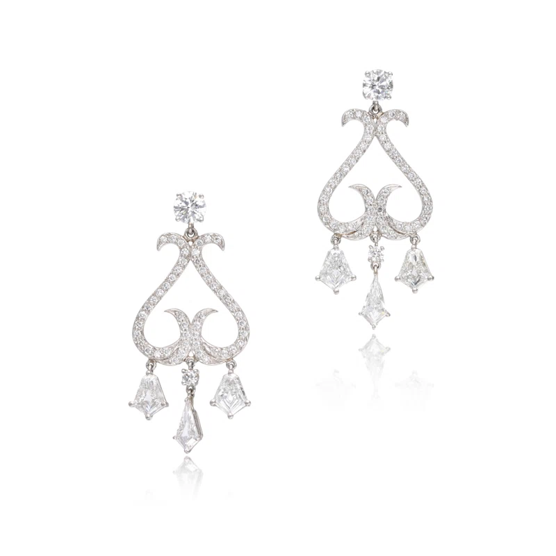 Platinum and Diamond Chandelier Earrings