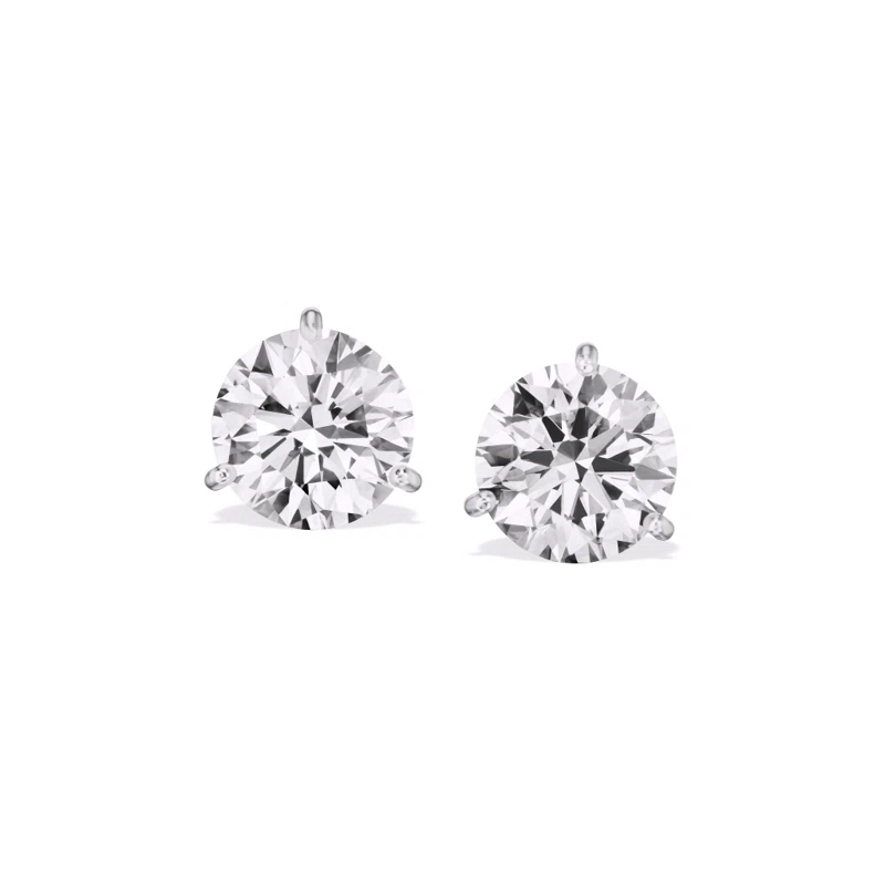 Platinum and 2.80ctw Round Brilliant Cut Diamond Stud Earrings
