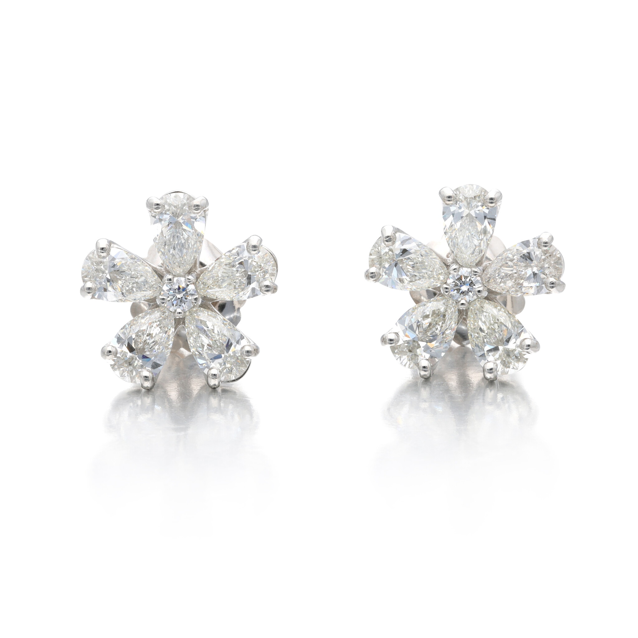Platinum and Diamond Stud Earrings — view 1