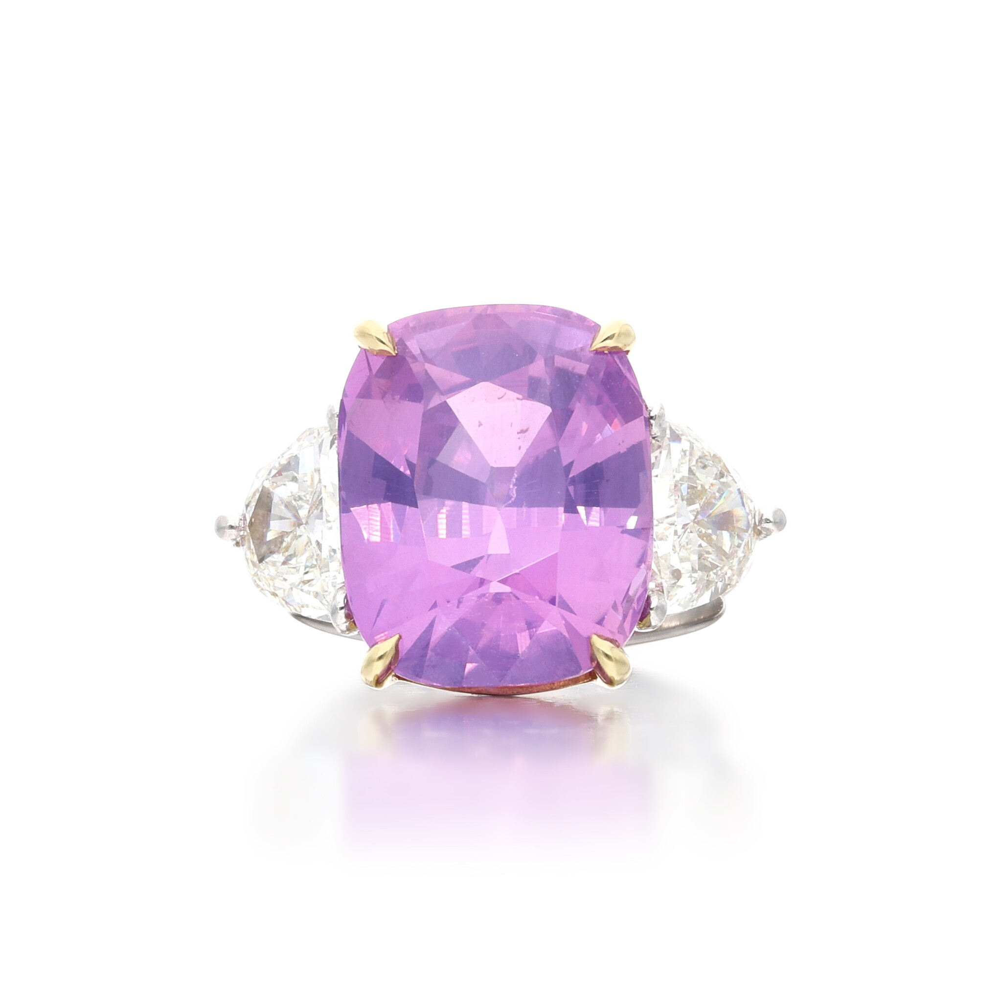Platinum, Gold, 12.67ct Pink Sapphire and Diamond Ring — view 1