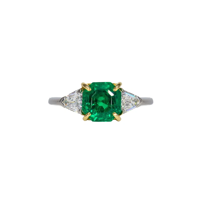Platinum, Gold, 1.84ct Colombian Emerald and Diamond Ring