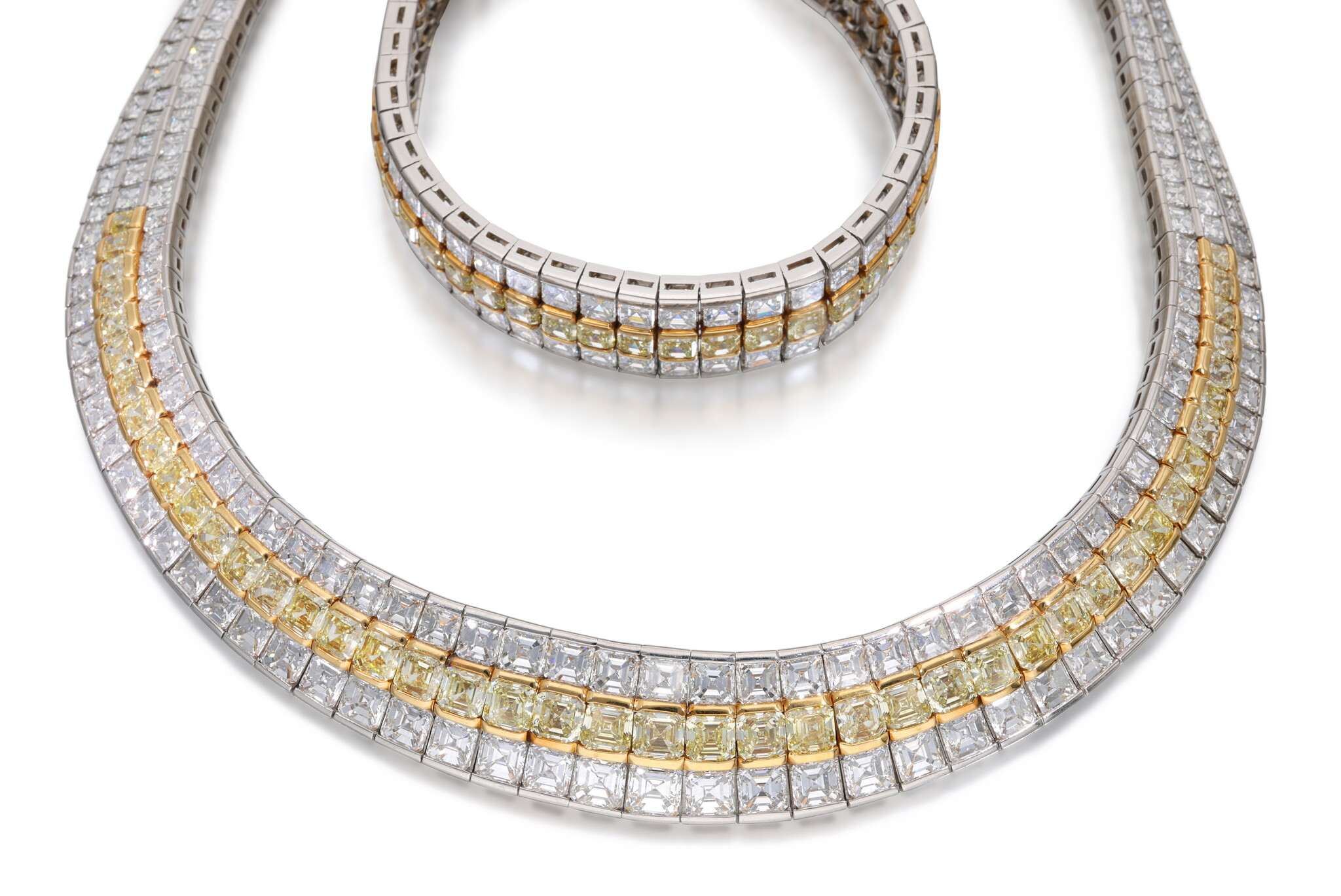 Platinum, Gold, Yellow Diamond and Diamond Parure — view 1