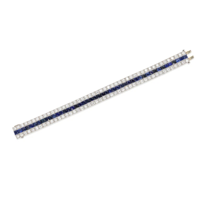 Platinum, Sapphire and Diamond Bracelet
