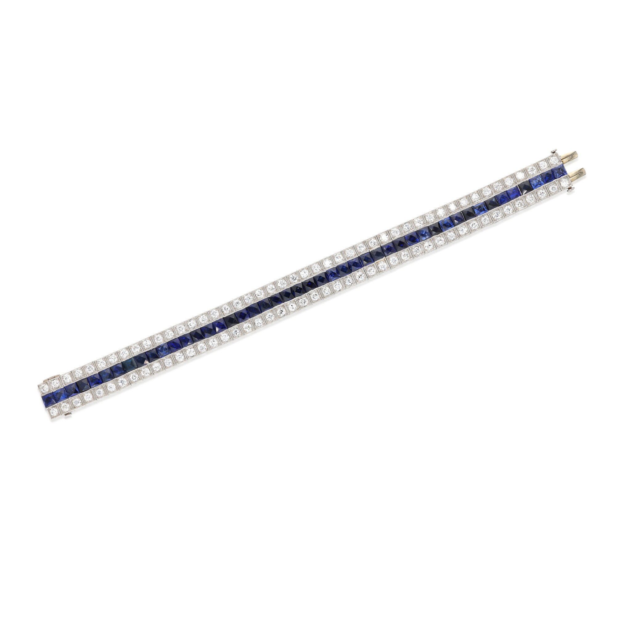 Platinum, Sapphire and Diamond Bracelet — view 1