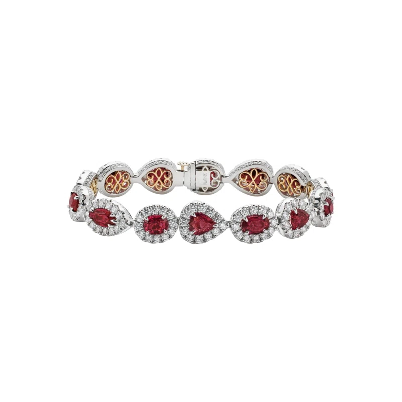 Platinum, Gold, 15.86ctw Ruby and Diamond Bracelet