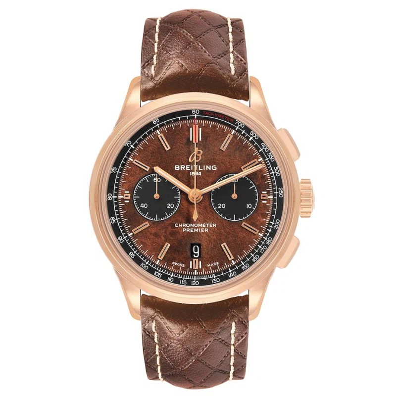 Premier B01 Bentley Centenary Limited Edition (المرجع RB0118). ساعة يد من الذهب الوردي بقطر 42mm، بحركة أوتوماتيكية، مع التاريخ وكرونوغراف. 2021