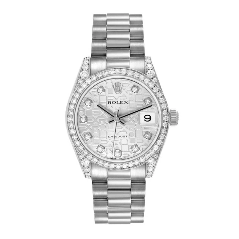 President Datejust (Reference 178159). A 31mm white gold diamond-set automatic wristwatch with date. 2007
