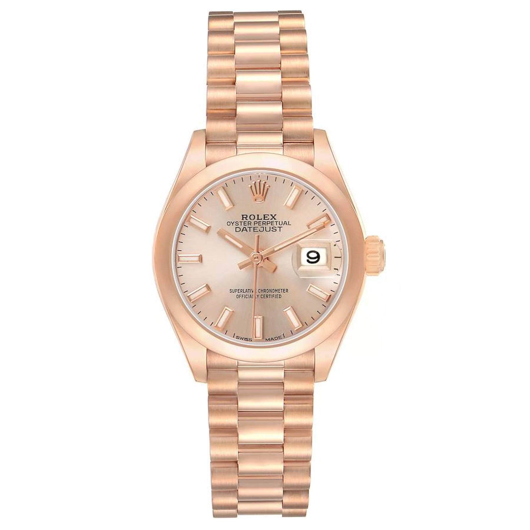 President Datejust (Reference 279165). A 28mm rose gold automatic wristwatch with date. — view 1